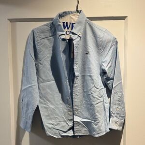Vineyard Vines Kids Light Blue Button-Down Whale Shirt